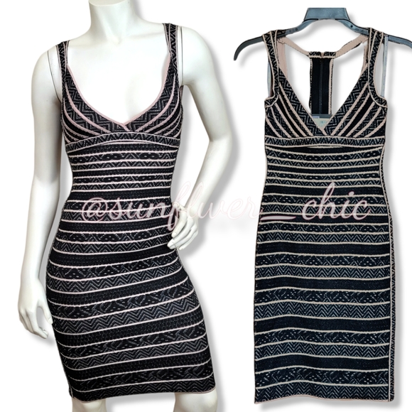 Herve Leger Dresses & Skirts - Herve Leger/Max Azria Lace Textured Bandage Dress